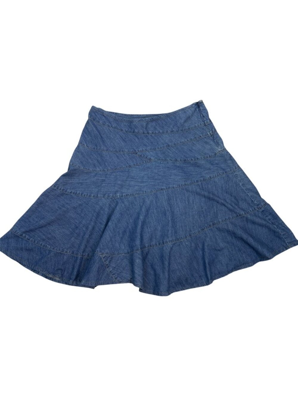 Vintage Lauren Jeans Co Women's 16 Asymmetrical Denim Fit Flare Jean Skirt